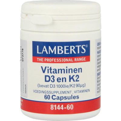 Foto van Lamberts Vitamine D3 1000IE en K2 90mcg
