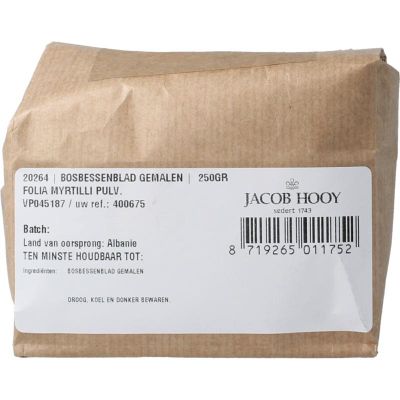Jacob Hooy Bosbessenblad gemalen 250 gram - Kruiden