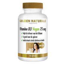 Foto van Golden Naturals Vitamine D3 75mcg vegan