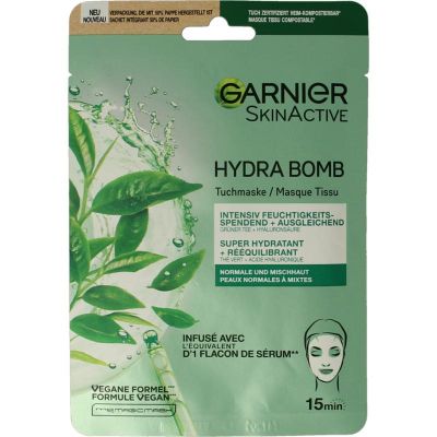 Garnier SkinActive tissuemasker hydra bomb groene thee