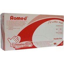 Foto van Romed Latex handschoen niet steriel poedervrij XL