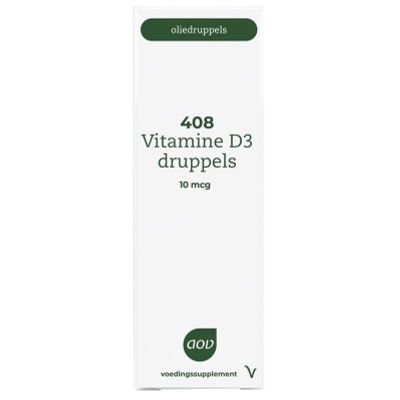AOV 408 Vitamine D3 druppels 10 mcg Foto van AOV 408 Vitamine D3 druppels 10 mcg