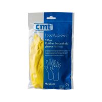 CMT Huishoudhandschoen rubber geel M