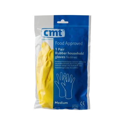 CMT Huishoudhandschoen rubber geel M