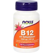 NOW Vitamine B12 1000 mcg en Foliumzuur 100 mcg Foto van NOW Vitamine B12 1000 mcg en Foliumzuur 100 mcg