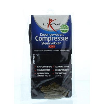 Foto van Lucovitaal Koper compressie steunsok 42 - 47