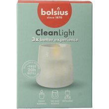 Foto van Bolsius Clean Light starterkit houder wit - incl. geurloze