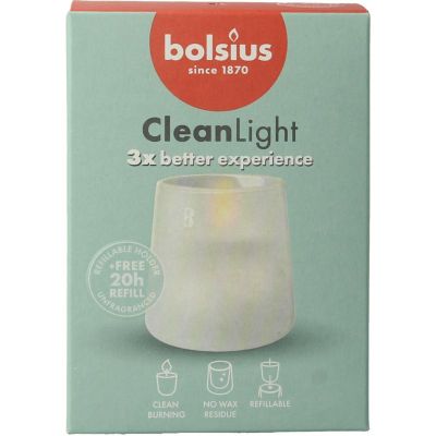 Bolsius Clean Light starterkit houder wit - incl. geurloze