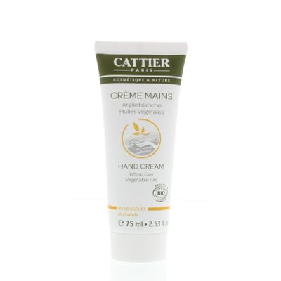 Cattier Handcreme witte klei 75 ml - Handverzorging