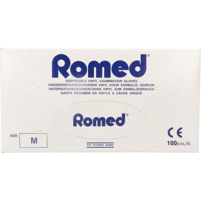 Romed Vinyl handschoen niet steriel gepoederd M 100 stuks - Handschoenen
