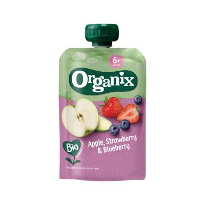 Organix Just Apple strawberry blueberry 6+ maanden bio 100 gram - Babyvoeding