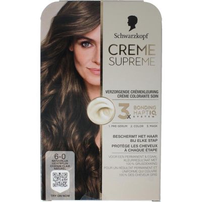Schwarzkopf Creme supreme 6-0 licht bruin 1 stuks - Haarkleuring