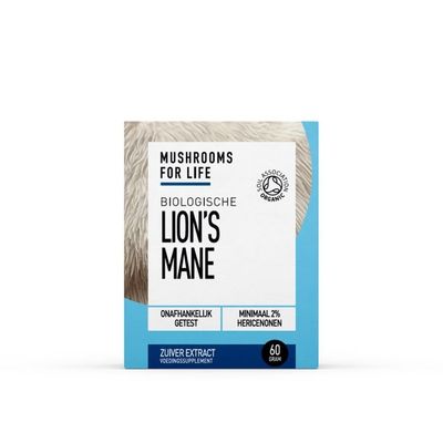 Mushrooms F Life Lion's mane poeder bio 60 gram - Algemeen