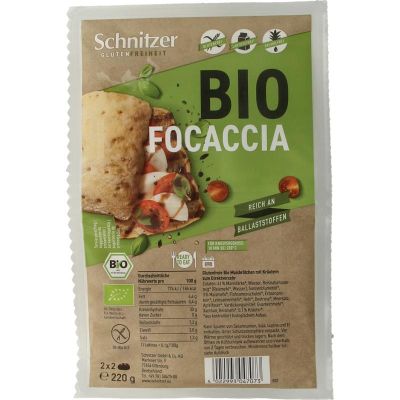 Schnitzer Focaccia 4 stuks biologisch 220 gram - Overig reform/levensmiddelen