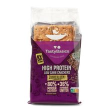 Foto van Tastybasics Less carb-high protein crackers zonnebl/pompoenpit