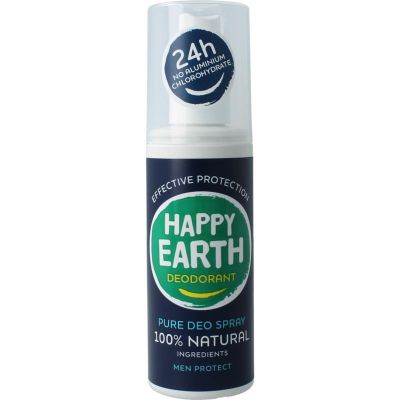 Happy Earth Pure deodrant spray men protect 100 milliliter - Deodorant