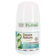 Foto van Douce Nature Deodorant roll on aloe hervulbaar