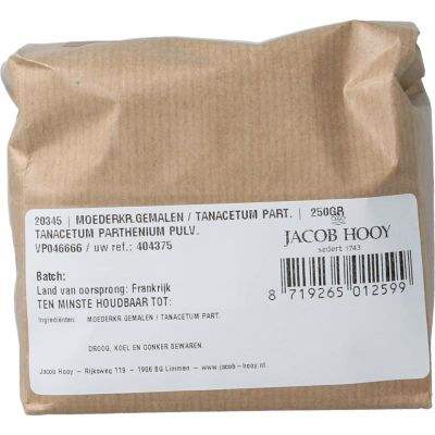 Jacob Hooy Moederkruid gemalen/tanacetum parthenium Jacob Hooy Moederkruid gemalen/tanacetum parthenium 250 gram - Kruiden