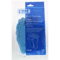 CMT Huishoudhandschoen rubber blauw L