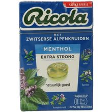 Foto van Ricola Menthol extra strong suikervrij