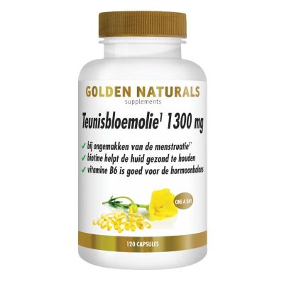 Golden Naturals Teunisbloemolie 1300 mg 120 softgels - Fytotherapie