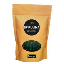 Foto van Hanoju Bio spirulina 400 mg paper bag