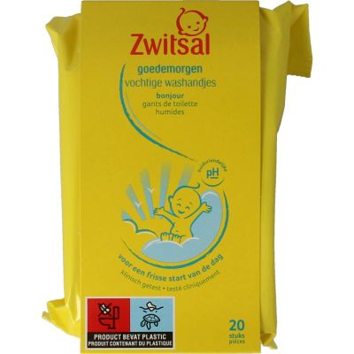 Zwitsal Goedemorgen vochtige washandjes Zwitsal Goedemorgen vochtige washandjes 20 stuks - Babyverzorging