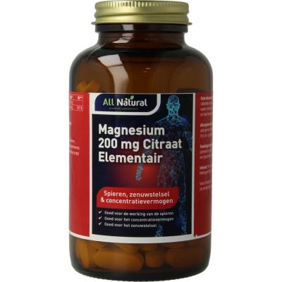 All Natural Magnesium citraat 200mg element