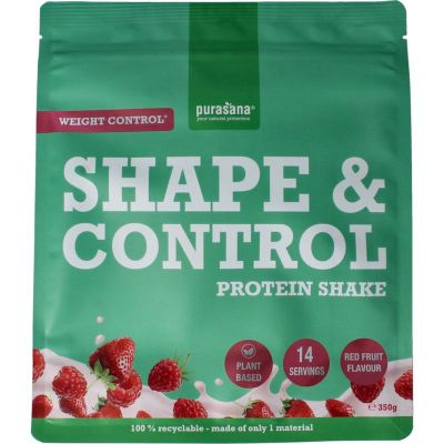Purasana Shape & control plant protein rode vruchten 350 gram - Overige producten