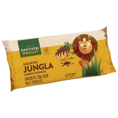 Santiveri Jungle koekjes met chocolade glutenvrij Santiveri Jungle koekjes met chocolade glutenvrij 60 gram - Koek