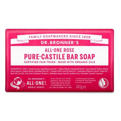 DR Bronners Barsoap rose DR Bronners Barsoap rose 140 gram - Zeep