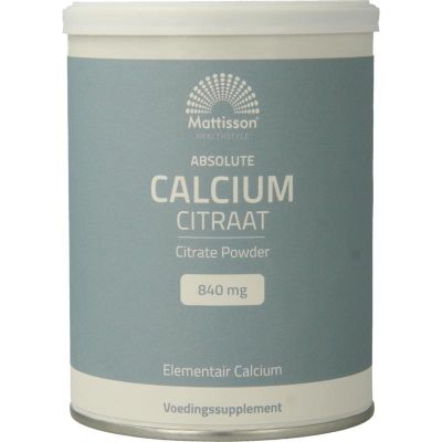 Mattisson Calcium citraat poeder - 21% elementair calcium 125 gram - Mineralen multi