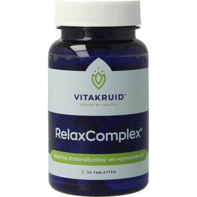 Vitakruid Relaxcomplex 1250mg magnesiumtauraat & D3 Vitakruid Relaxcomplex 1250mg magnesiumtauraat & D3 30 tabletten - Vitamine multi