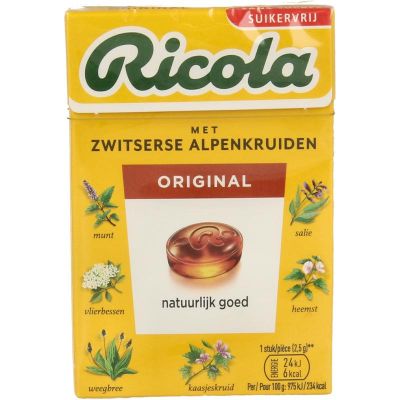 Ricola Original suikervrij doosje 50 gram - Snoepgoed suikervrij