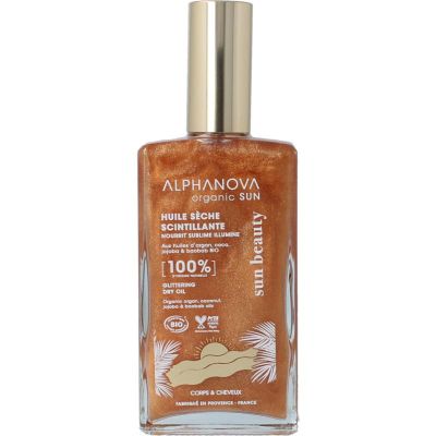 Alphanova Sun Sun shimmering dry oil bio 100 milliliter - Na de zon