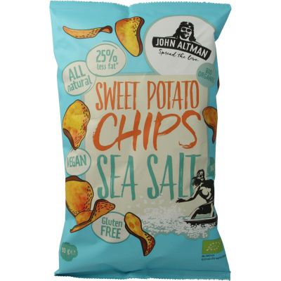 John Altman Zoete aardappel chips sea salt bio 90 gram - Zoutjes/chips