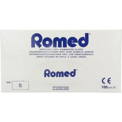 Romed Vinyl handschoen niet steriel gepoederd S 100 stuks - Handschoenen