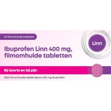 Foto van Linn Pharma Ibuprofen 400mg roze tablet