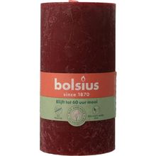 Foto van Bolsius Rustiek stompkaars shine 130/68 velvet red