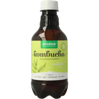Purasana Kombucha matcha vegan bio 330 Milliliter - Thee