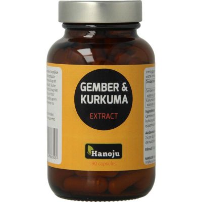 Hanoju Gember & curcuma extract 90 vcaps - Fytotherapie
