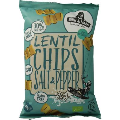 John Altman Linzen chips salt & pepper bio 75 gram - Zoutjes/chips
