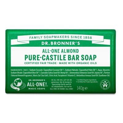 DR Bronners Barsoap amandel DR Bronners Barsoap amandel 140 gram - Zeep