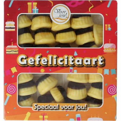 Voor Jou! Gefelicitaart Voor Jou! Gefelicitaart 130 gram - Snoepgoed
