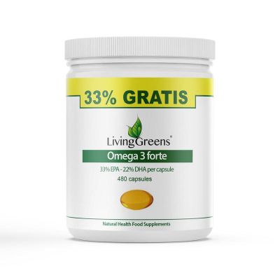 Livinggreens omega 3 forte voordeel verpakk 480 capsules - Vetzuren