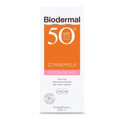 Biodermal Zonnemelk SPF50+ gevoelige huid 200 ml - Zonnebrand