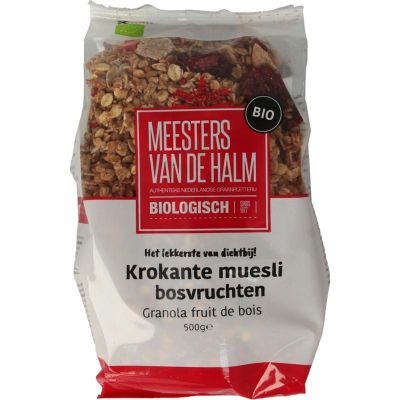 De Halm Muesli krokante muesli bosvruchten De Halm Muesli krokante muesli bosvruchten 500 gram - Ontbijtgranen