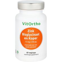Foto van Vitortho Zink bisglycinaat 15 mg en koper 250 mcg