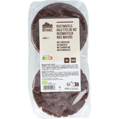 Nutribel Rijstwafels met pure chocolade bio 100 gram - Voeding