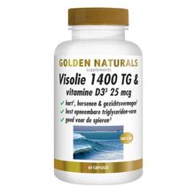 Golden Naturals Visolie 1400 TG vitamine D3 Foto van Golden Naturals Visolie 1400 TG vitamine D3